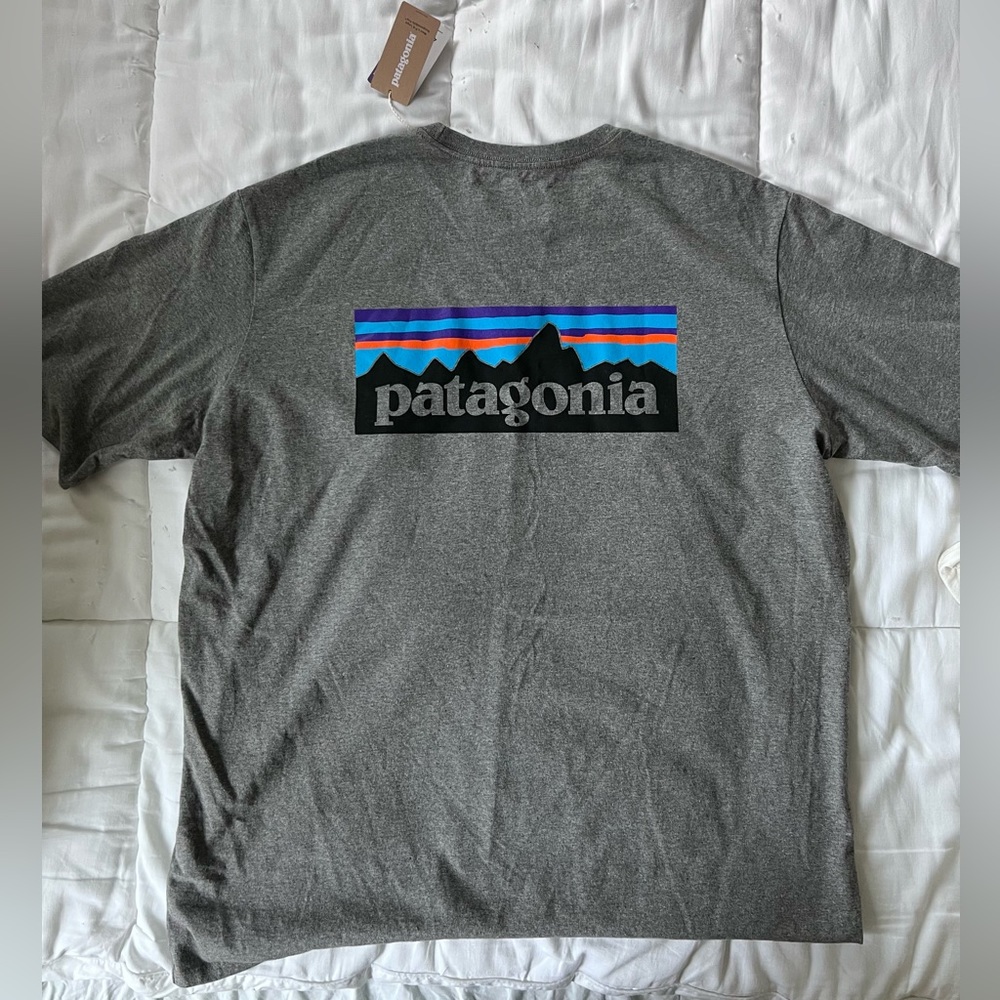 Men’s Patagonia Logo Tshirt - Heather Gray
